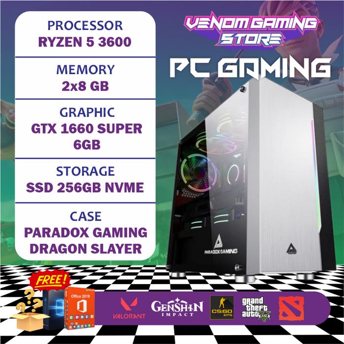 Jual PC Gaming NEW Ryzen 3600/GTX 1660/16GB DDR4 /SSD GTX 1650