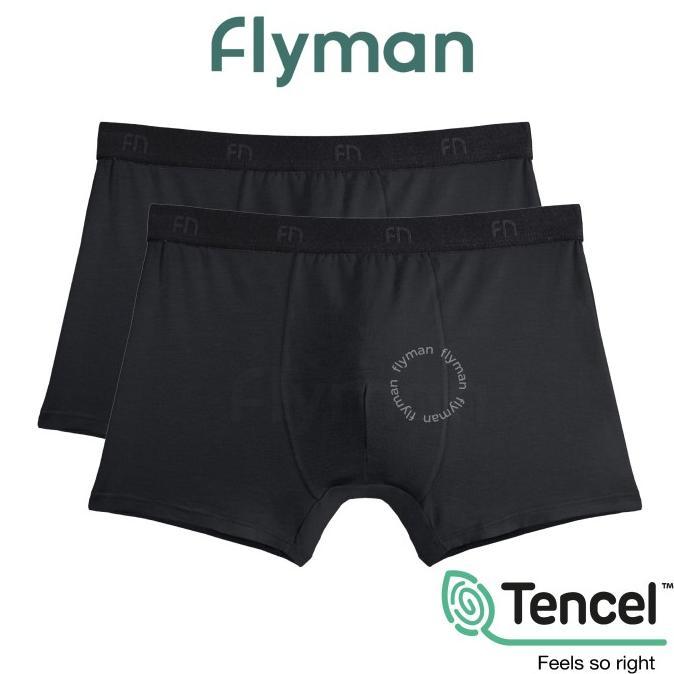 Gambar Flyman Celana Dalam Boxer Pria Modal Fabric Tencel 2 Pcs Fm 3056 New - Onyx, XXL dari CV Menaratex undefined Tokopedia
