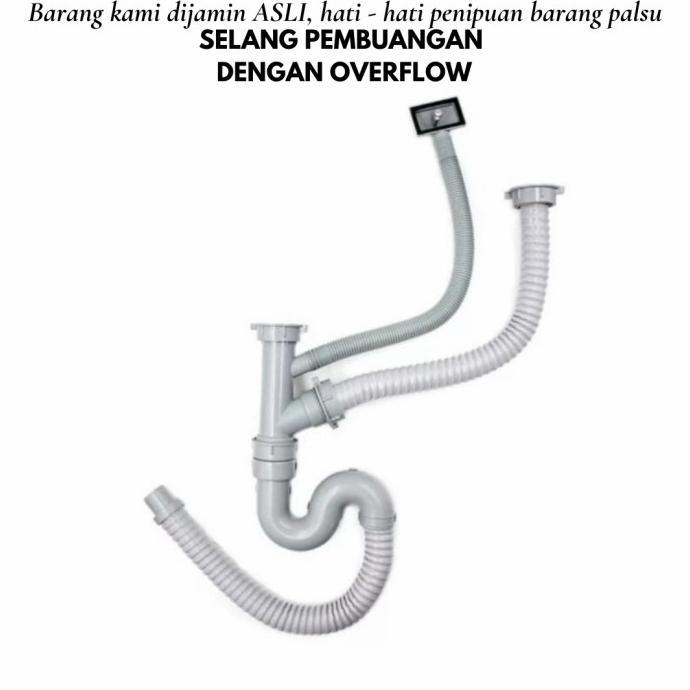 Gambar Selang Pembuangan Bak Cuci Piring Stainless Kitchen Sink 2 Lubang Afur - SELANG - OF dari Wisher Sink undefined Tokopedia