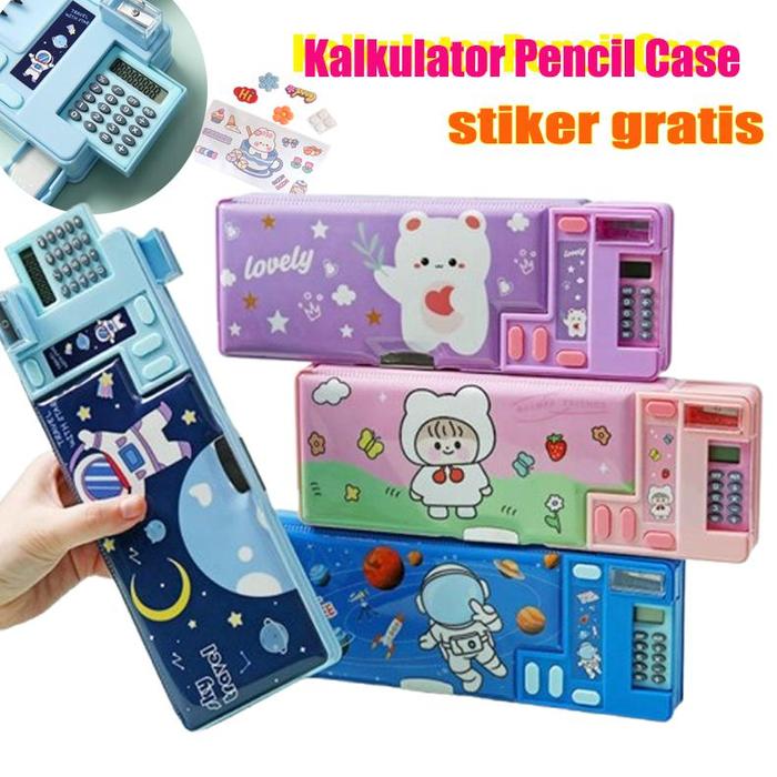 Gambar Kotak Pensil Pop Out Kalkulator Pencil Case Hardtop/tempat pensil pop out kalkulator kotak tepak pensil anak laki laki perempuan - pink unicorn dari ideastar undefined Tokopedia