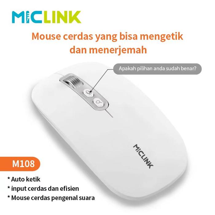Gambar GROSIR!! Mouse AI Cerdas Pengenal Suara-M108 Rechargeable dengan Receiver USB - Putih, 0 dari MICLINK INTELLIGENCE TECH undefined Tokopedia