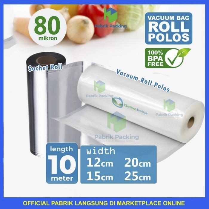 Gambar PLASTIK VACUM MAKANAN POLOS BENING VARIANT ROLL - 25 CM x 10 M dari PabrikPacking undefined Tokopedia