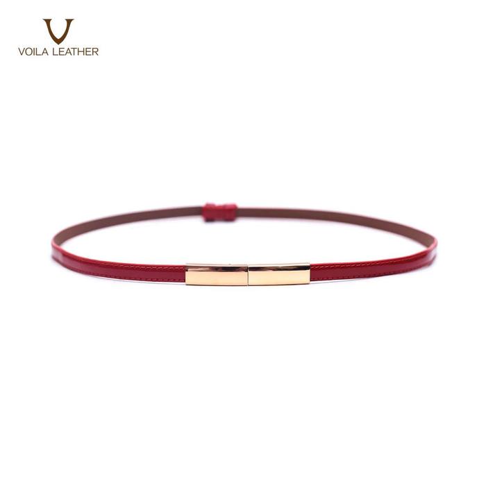 Gambar Ikat Pinggang Wanita Kulit Asli Voila Elsa - Red dari Voila Leather undefined Tokopedia