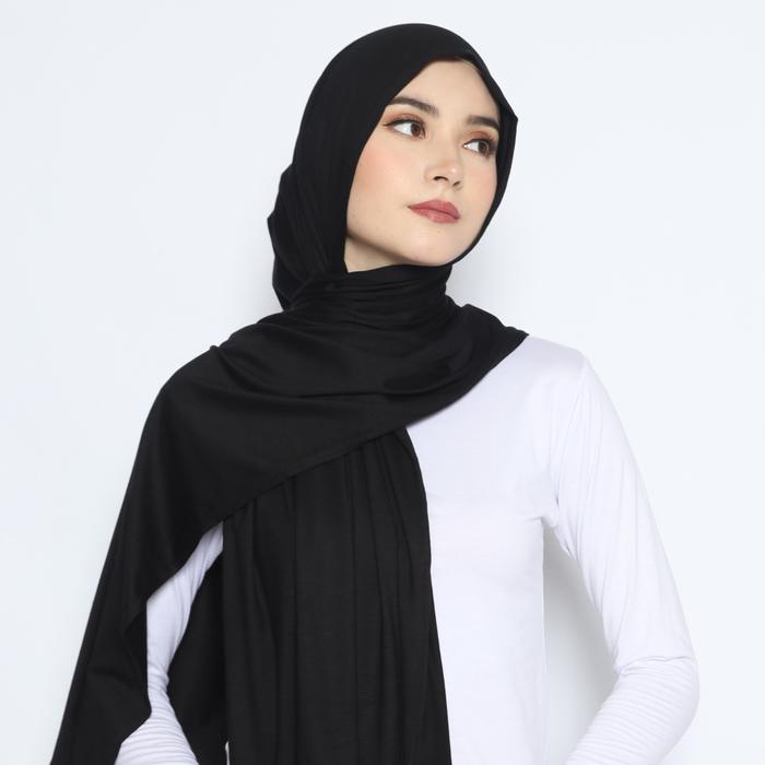 Gambar Pashmina Basic Tencel - Marami - Black dari Marami Official Shop undefined Tokopedia