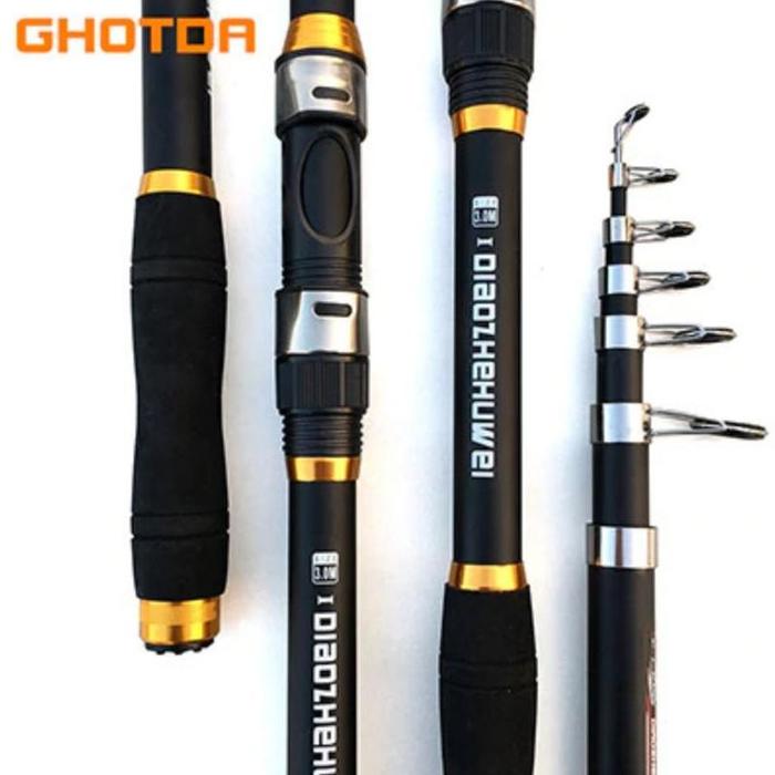 Gambar Joran Pancing Portable Carbon Fiber Telescopic Panjang 3 Meter - Hitam dari toko sappier undefined Tokopedia