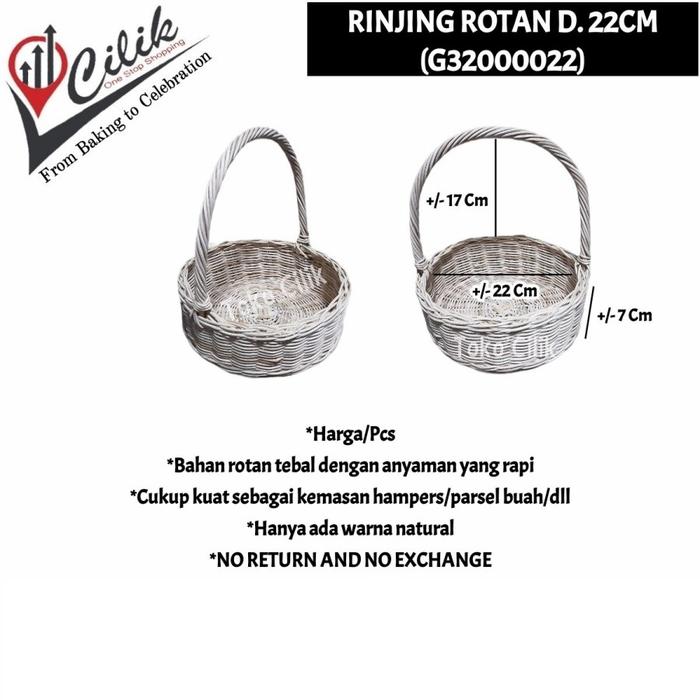 Gambar rinjing+rotan+22cm+parsel+wadah+anyaman+kemasan+hamper+seserahan+kado dari TBK Cilik undefined Tokopedia