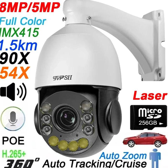 Gambar Full Color Auto Tracking 8Mp 4K 36X 90X Optical Zoom 360° Rotation Audio Onvif Poe Ptz Ip Surveillance Speed Doom Cctv Camera - 90X 5MP Sony335, Auto Varifocal dari VisionSecure undefined Tokopedia