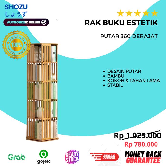 Gambar Rak Buku Putar 360 Rak Buku Minimalis Lemari Buku Serbaguna - 5 SUSUN dari Shozu Shopping Solutions Jkt undefined Tokopedia