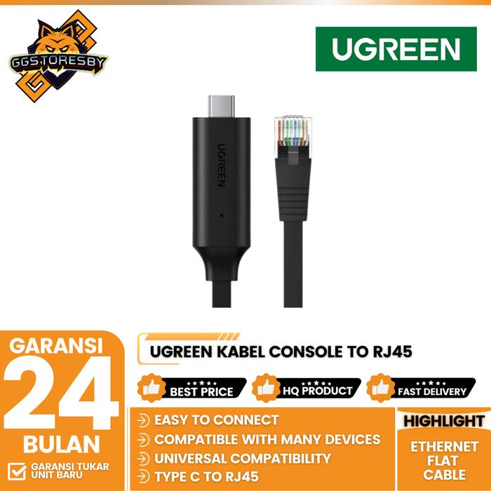 Gambar UGREEN KABEL CONSOLE USB TYPE C TO RJ45 LAN ETHERNET FLAT CABLE - 80186 / 50773 - Type C to RJ45 dari GGSTORESBY undefined Tokopedia