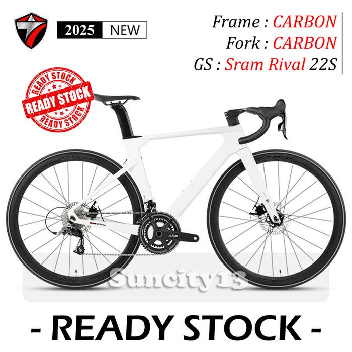 Gambar READY STOCK Twitter R10 Pro Carbon SRAM RIVAL 22 Speed Disc Brake Full Inner Cable Roadbike - Putih, 43.5 dari SUNCITY13 undefined Tokopedia