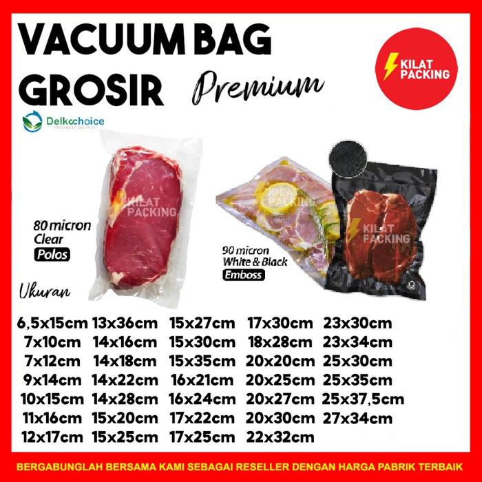 Gambar Plastik Vacuum PREMIUM Bag Makanan POLOS EMBOSS Vakum DELKOCHOICE - EMBOSS, 17x30 cm dari kilat packing undefined Tokopedia