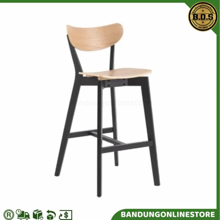 Gambar Kursi Bar Tinggi Cokelat Informa Barstool Bangku Bar Axby Kursi Cafe Restoran Bar Chair Natural Brown dari BandungOnlineStore_NEW undefined Tokopedia