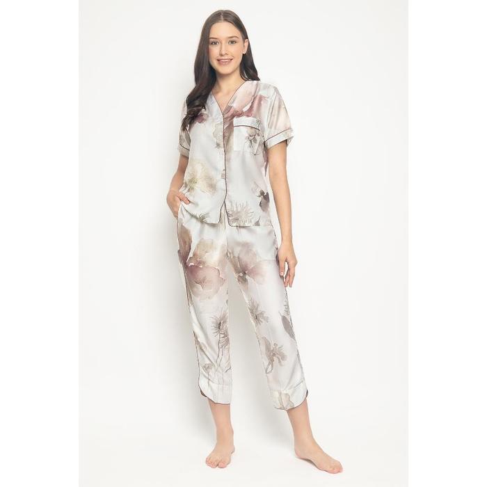 Gambar [DISKON] ELODIE (S-XL) ORGANIC SILK TENCEL NON-COLLAR PAJAMAS SET PIYAMA - Shortpants S dari CV Henk Bersama Pratama undefined Tokopedia