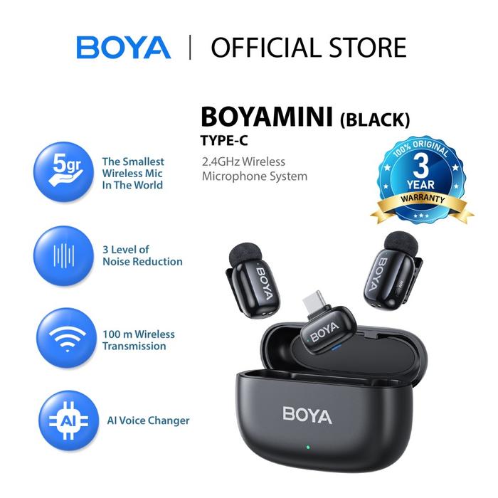 Gambar BOYA mini Mikrofon Klip Nirkabel 2.4GHz Ultra-Mini Wireless Microphone dengan Fitur AI Pengubah Suara Port Lightning & USB Tipe C Kompatibel dengan Ponsel Pintar Siaran Langsung Vlog - Type-C dari JKT-VAPE undefined Tokopedia