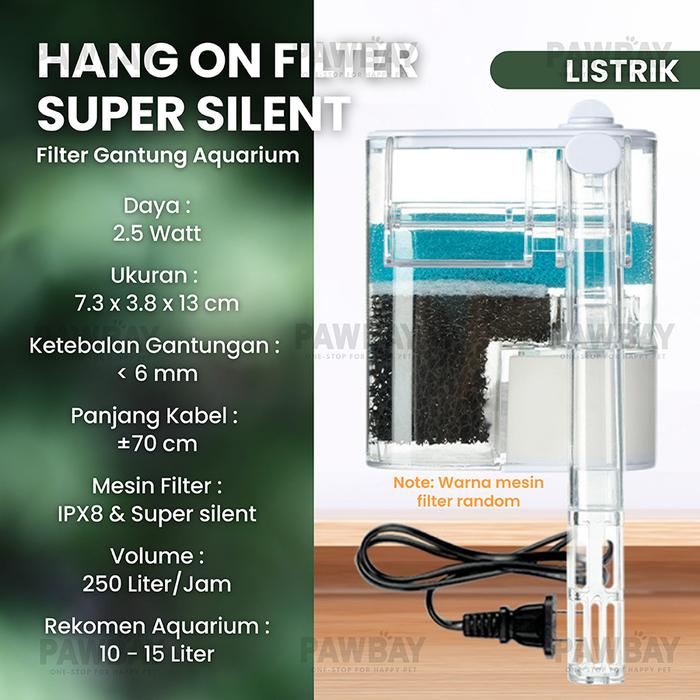 Gambar Hanging Filter Gantung External Akuarium Ikan Silent Hang on Filter USB Listrik Aquascape Aquarium Mini - NKD-03 Listrik dari PawBay undefined Tokopedia