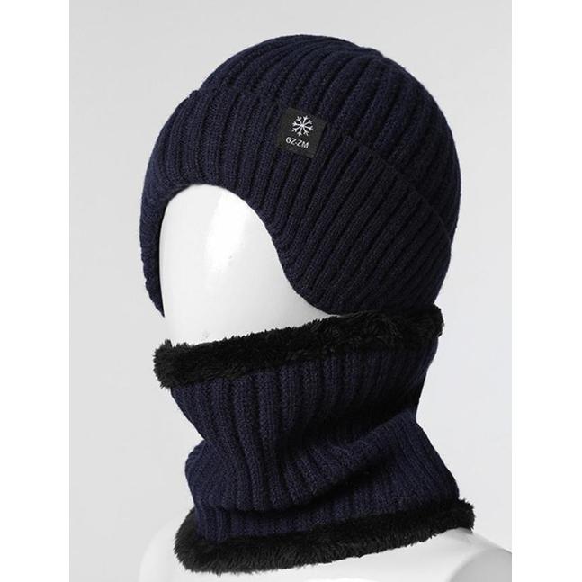 Gambar Kupluk dan Syal Pelindung Telinga Hangat Musim Dingin Tebal Mewah Tahan Angin untuk Pria Topi Beanie Berlapis Bulu untuk Pria Penutup Telinga Wol Rajutan Rajutan dengan Penutup Pelindung Wajah dan Leher - Navy dari Ataliya shop undefined Tokopedia