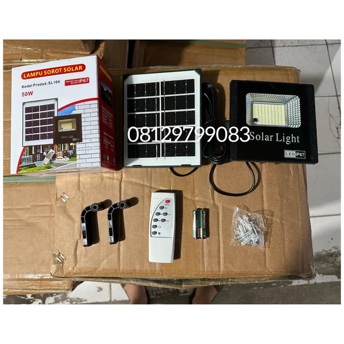 Gambar lampu sorot solar 100w 100 watt 2in1 panel surya matahari led sorot - SOLAR 50 WAT dari starlight.electric undefined Tokopedia