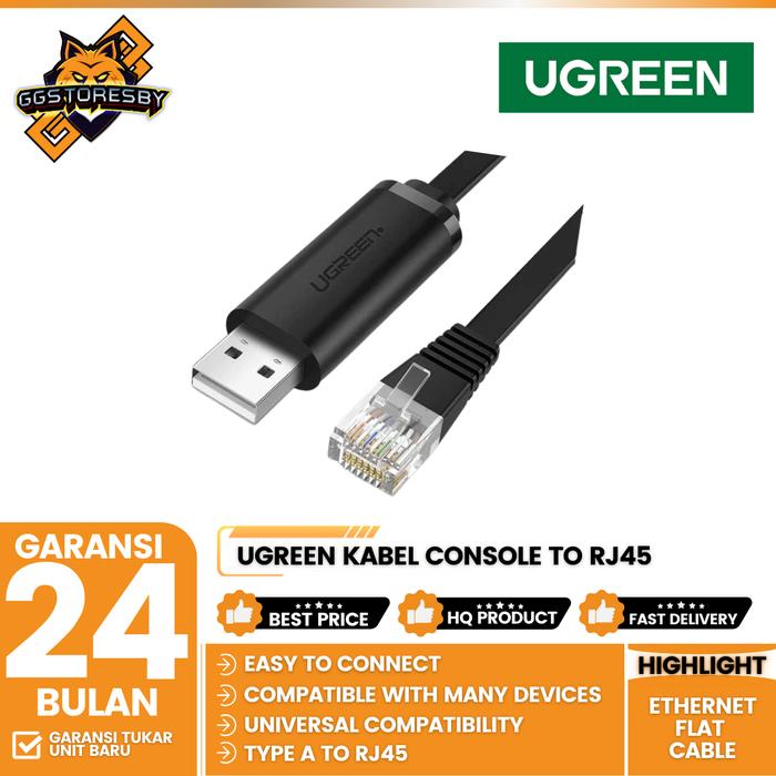 Gambar UGREEN KABEL CONSOLE USB TYPE C TO RJ45 LAN ETHERNET FLAT CABLE - 80186 / 50773 - USB A to RJ46 dari GGSTORESBY undefined Tokopedia