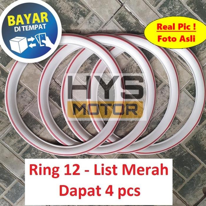 Gambar Terlaris [COD] List / Trim / Pita Ban Sepeda Motor 4 PCS - Ring 12 - Honda All New Scoopy, Freego, Fazzio, Filano Dll - LIST MERAH dari GOWESIN OFFICIAL undefined Tokopedia