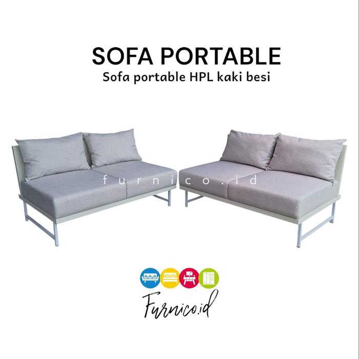 Gambar Sofa Kaki Besi PORTABLE | bisa bongkar pasang lepas jok - 2 + 2 SEATER dari FURNICO.ID undefined Tokopedia