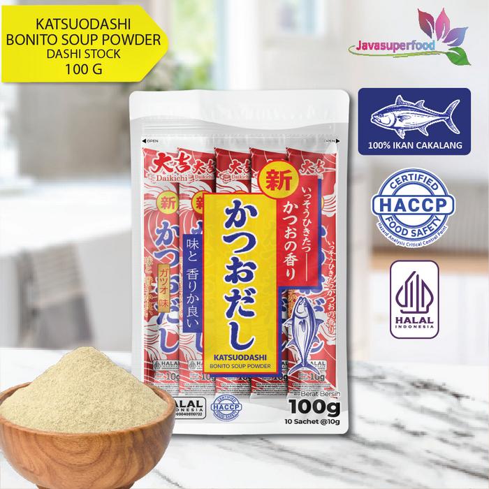 Gambar [HALAL] DAIKICHI KATSUODASHI BONITO SOUP POWDER STICK 100 GR (ISI 10) / BUBUK KALDU IKAN BONITO KERING / BUBUK KATSUOBUSHI / IKAN CAKALANG / HONDASHI / MARUMOTO - Merah dari JAVA SUPER FOOD SURABAYA undefined Tokopedia