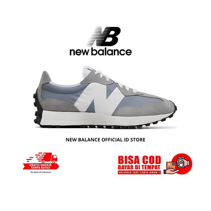 New Balance 327 39 SEPATU NEW BALANCE 327 GREY WHITE UNISEX 37