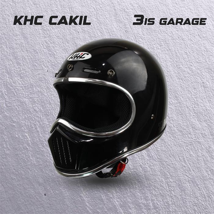 Gambar HELM KHC FULL FACE CAKIL LIST CHROME PET PANJANG INNER - HLM HTAM SJA LC, L dari tris garage undefined Tokopedia