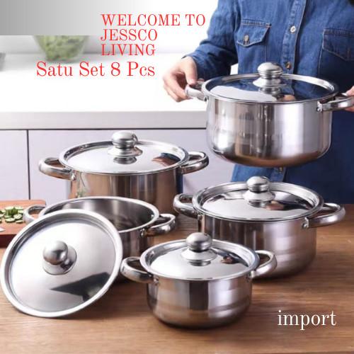 Gambar IMPORT Panci Set 8 16-30 CM PC-016 - PC-016 dari Jessco Living undefined Tokopedia