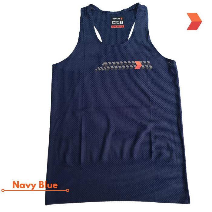 Gambar RIVAL Mens Running Jersey Lari Pria Singlet Sprint series - Navy Blue, S dari RivalActive undefined Tokopedia