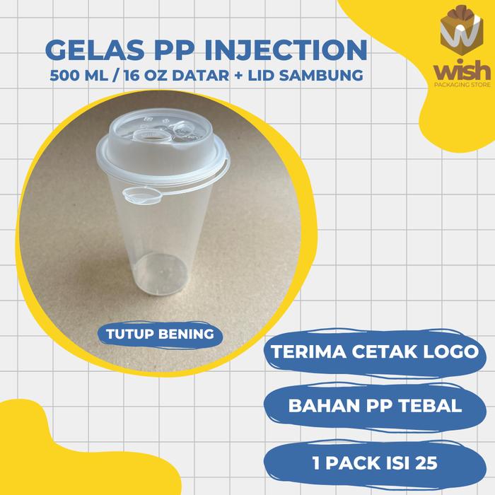 Jual Cup PP Injection / Gelas Plastik 16 oz / (isi 25 pcs) - TUTUP ...
