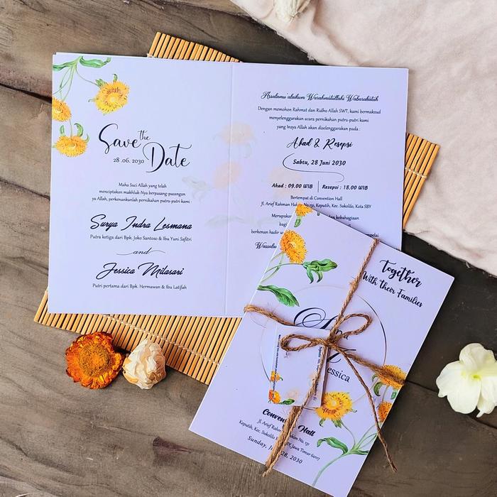 Gambar Undangan Pernikahan Rustic Simpel, Elegan, Cantik, Ekonomis, Kode NRC - NR 01 dari Nsa Print undefined Tokopedia