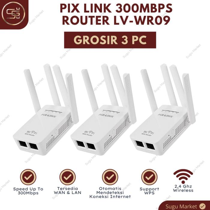Gambar PIX-LINK 300M Wireless Wifi Range Extender Router Repeater AP LV-WR09 - 3pcs Pix Link dari TECHNO FLOW undefined Tokopedia