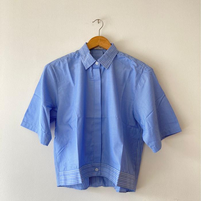Gambar Pavlova Stripes Short Sleeve in Blue dari Kala Senja Wear undefined Tokopedia