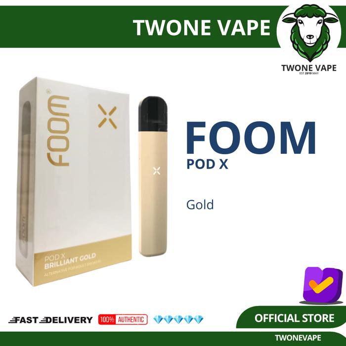 Gambar Foom X 580mAh Pod Kit by Foom Lab - 100% Authentic / Foom Pod X Kit - BRILIANT GOLD dari Twoneofficial undefined Tokopedia