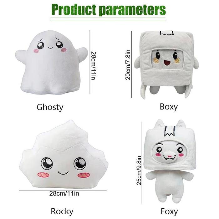 Gambar LANKYBOX MAINAN BONEKA KARTUN ROBOT RUBAH / ROCKY BAHAN PLUSH LEMBUT GLOW IN THE DARK UKURAN 19-28CM - Rocky dari agus prasojo undefined Tokopedia