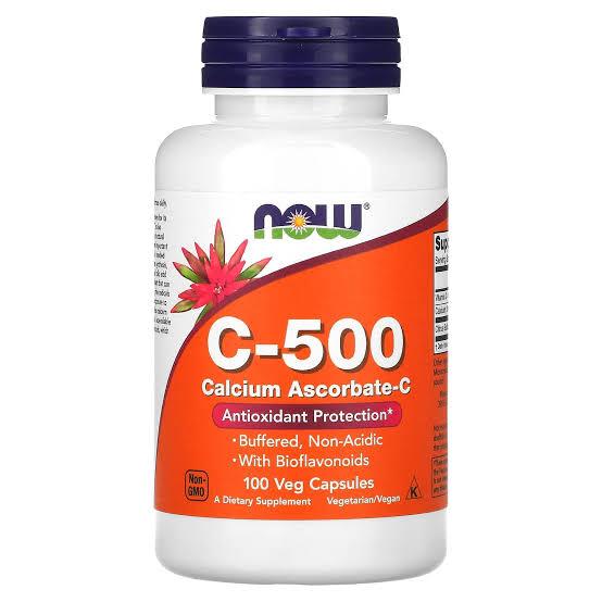 Gambar Now Vitamin C-500 Calcium Ascorbate-C 100 Veg Capsules Non Acidic - C-500 Ascorbate dari VitaSG undefined Tokopedia