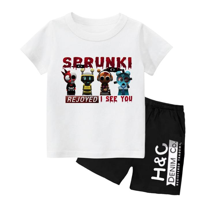 Gambar SET Kaos Pendek Anak Anak Gambar SPRUNKI #6 Usia 1 -11 Tahun - Putih, 2 dari Momo Ceria undefined Tokopedia