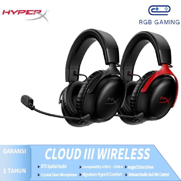 Gambar Hyperx Cloud 3 Wireless / Cloud III Wireless - Gaming Headset - Red dari RGB GAMINGS undefined Tokopedia