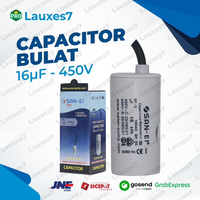 Gambar Capacitor (kapasitor) 16uf/450v bulat kabel (sparepart pompa air) DIAN dari Lauxes7 undefined Tokopedia