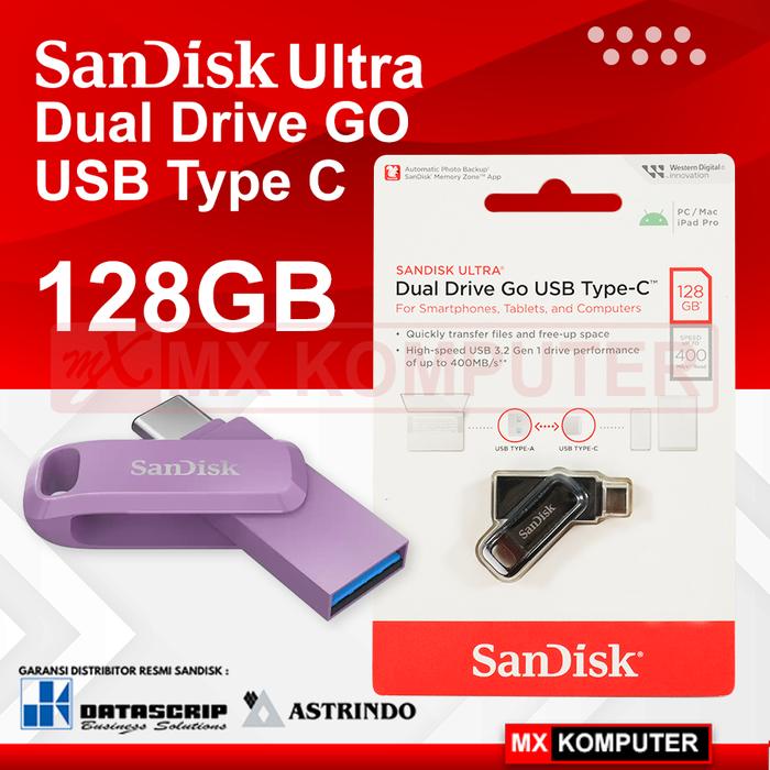 Gambar Flashdisk SanDisk Ultra Dual Drive Go OTG Type C 128GB USB 3.1 - Ungu dari MXKomputer_NEW undefined Tokopedia