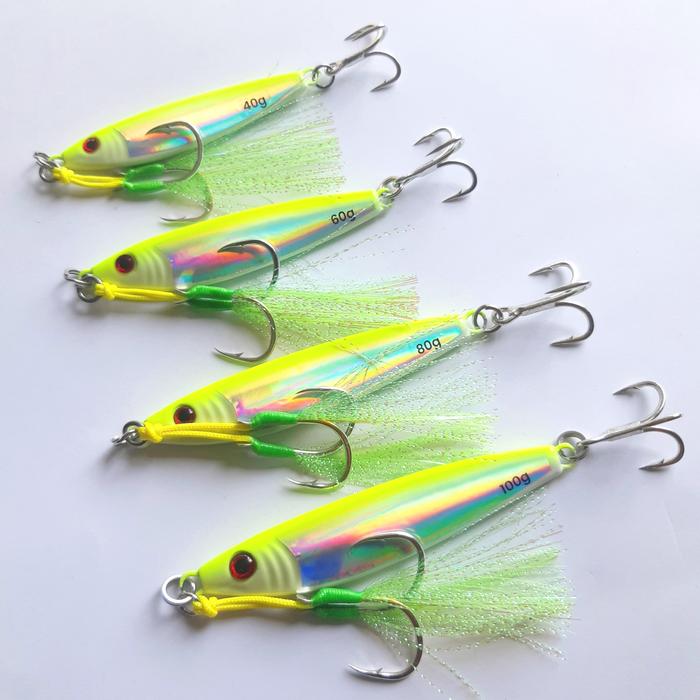Gambar Paket Lengkap Metal Jig 40gr 60gr 80gr 100gr Plus Assist Hook Plus Treble Hook X4 Strong Siap Jigging Lure - Hijau Stabilo, 40gr dari MeJig Fishing undefined Tokopedia
