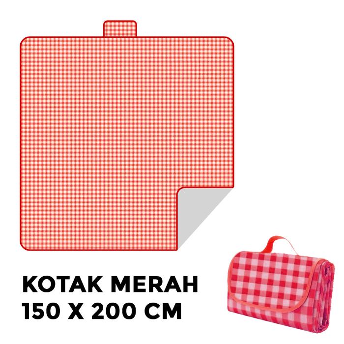 Gambar Matras Piknik Waterproof 3 Size Tikar Alas Duduk Lipat Portable Tikar Piknik Outdoor -ZB-5 - KotakMerah, 100x150 dari Oliviv_store undefined Tokopedia