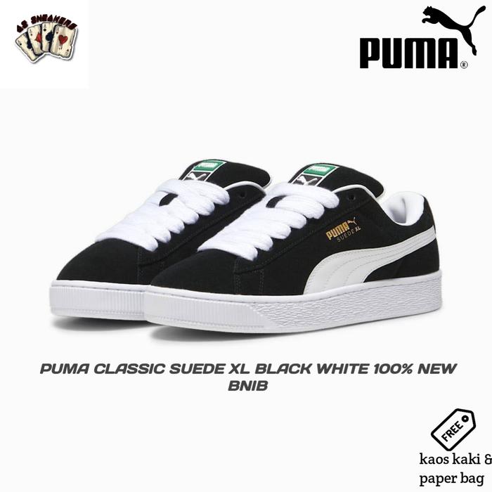 Sepatu Puma Classic Suede XL Black White 100% New BNIB 40