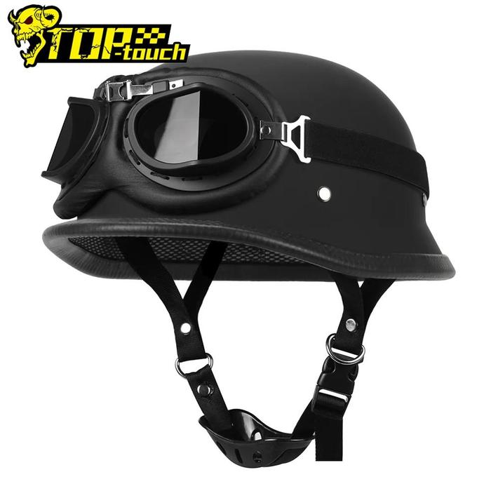 Jual Motorcycle Half Helmet German Leather Vintage Helmet Casco - Main Image