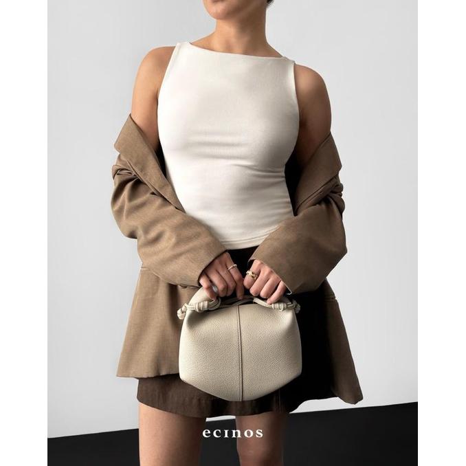 Gambar Ini Murah!!! Ecinos - Core Fitted Boatneck Tencel Top - White, L dari glendon338 undefined Tokopedia