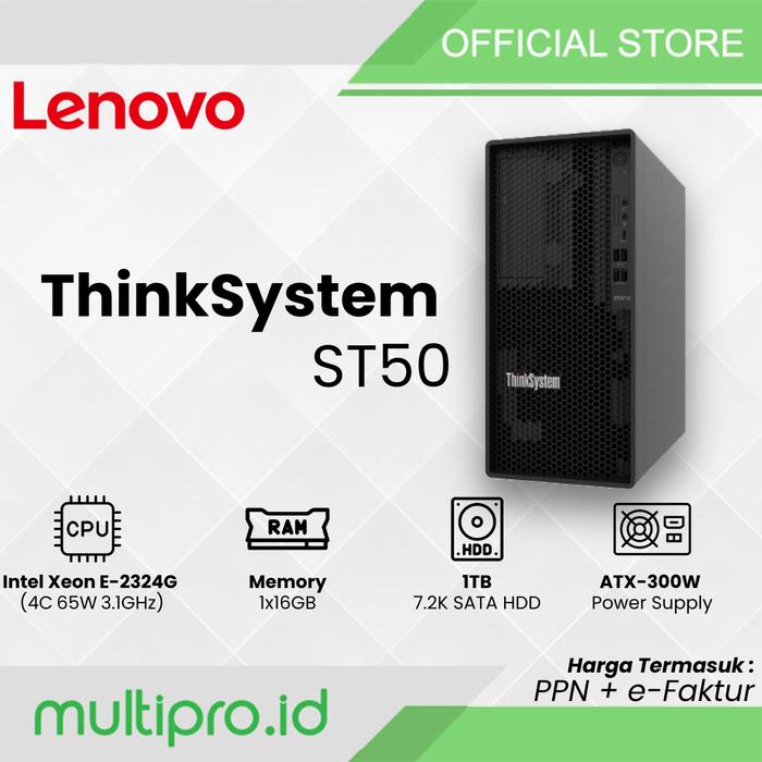 Gambar Server Lenovo Thinksystem ST50 V2 E2324G 16GB 1TB SATA dari Multipro.id undefined Tokopedia