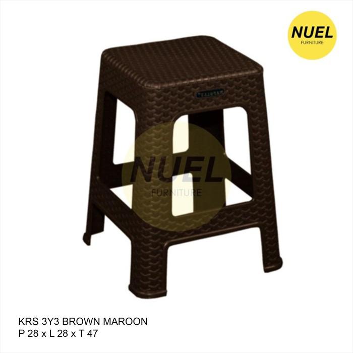 Gambar NUEL (Khusus Instant) Kursi Bangku  Napolly / Kursi Motif Rotan Tahan Air - KRS3Y3-B-1 dari NuelFurniture undefined Tokopedia