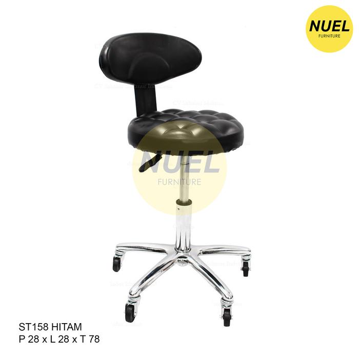 Gambar NUEL Kursi Bulat Roda Bar stool Salon Lab Drum Hidrolik Kaki Besi - ST158H dari NuelFurniture undefined Tokopedia