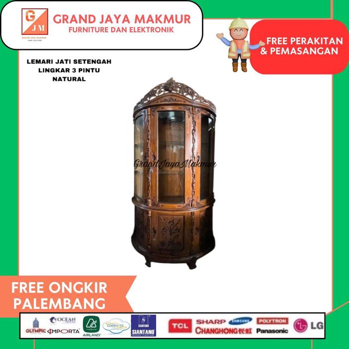 Gambar Lemari jati setengah lingkar 3 pintu natural lemari jati murah grand jaya makmur palembang dari Toko GRAND JAYA MAKMUR undefined Tokopedia