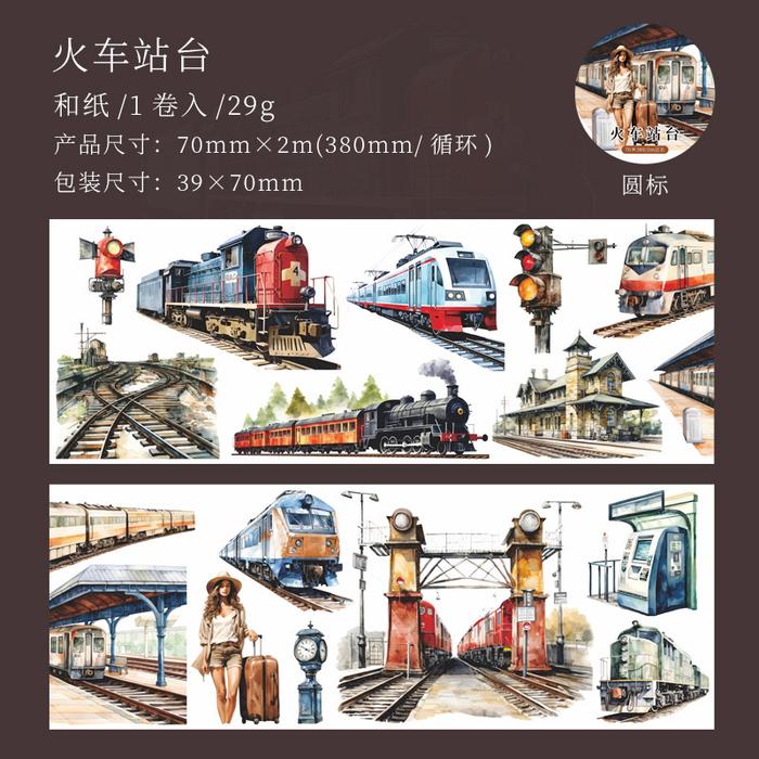 Gambar (1FA) washi tape selotip pria wanita travel eropa gedung sejarah historical building train europe - B dari Puriciel Shop undefined Tokopedia